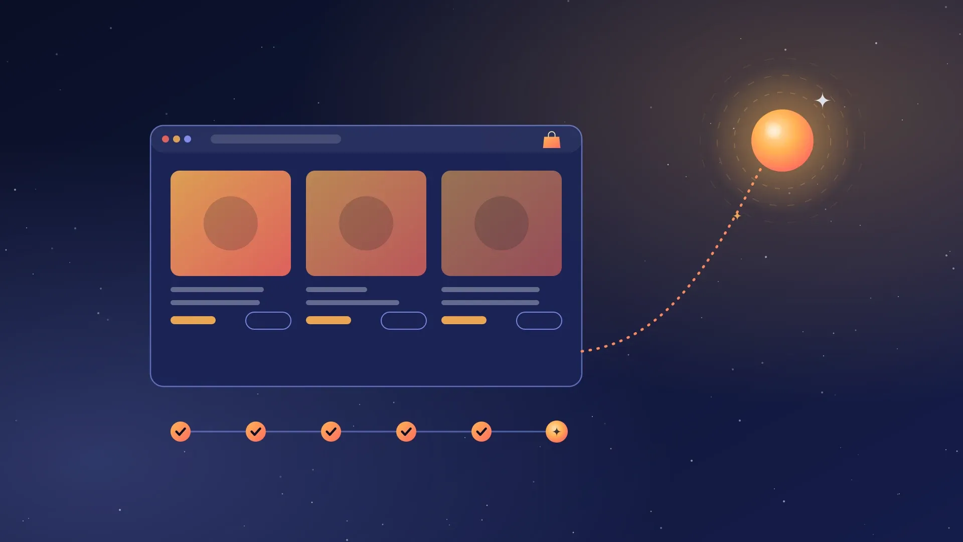 Illustration : une boutique en ligne qui décolle au terme d'un planning de six étapes validées